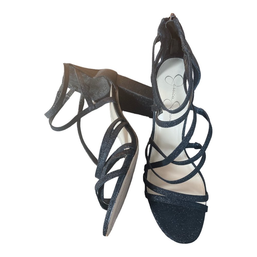Jessica Simpson Zip Gladiador Black Spike Strappy Sandals Women's Size 10M USED